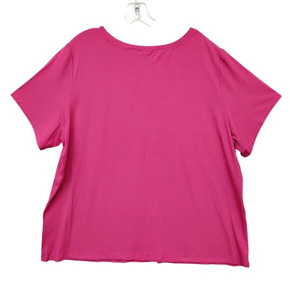 Eileen Fisher Blouse Size 2X Pink Short Sleeve Crewneck Rayon Blend - Picture 4 of 8